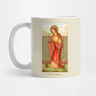 Saint Barbara Vintage Holy Card Mug